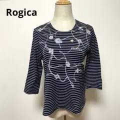 Rogica ロジカ ネイビー ストライプ トップス 日本製 おしゃれ