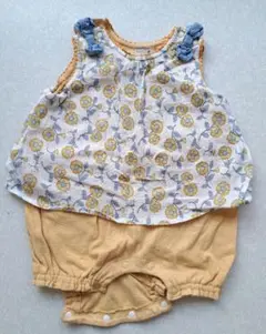 petit main 花柄ロンパース 80