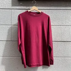 90s USA製 無地 長袖Tシャツ ロンT ロングスリーブ L vintage