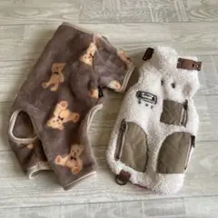 犬フリース　Sサイズ 2点　ジャケットベスト　ロンパース