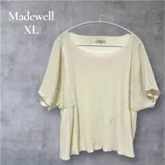 一点限り Madewell 【XL】半袖シャツ アイボリー プリーツ きれいめ