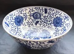 大明嘉靖年製　菊唐草紋　大深鉢