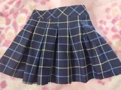ネイビー チェック プリーツスカート 150