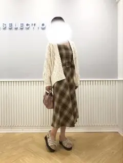 WILLSELECTION ラメチェックノースリーブワンピース