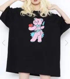 新品未開封☆プニュズ☆ベアプリントビッグTシャツ☆ブラック☆3サイズ