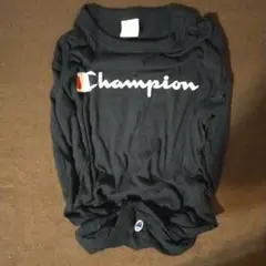 Champion ブラック ロングTシャツ X-LARGE