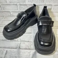 【未使用級】ZARA ローファー厚底　ブラック39サイズ 人気デザイン