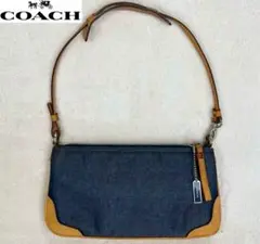 【美品✨】COACH コーチ アクセサリーポーチ デニム レザー 8335