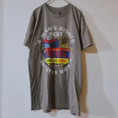 グラフィックTシャツ 半袖 オリーブグレー コットン