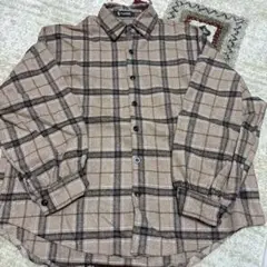 TIANSHU チェック柄フランネルネルシャツ
