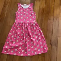 H&M ピンク 貝殻柄 ノースリーブワンピース 150