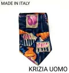 美品 KRIZIA UOMO ネクタイ 全長145.5㌢ イタリア 匿名配送