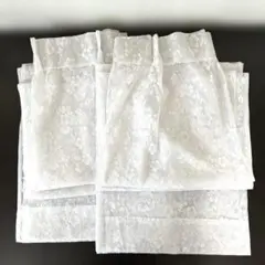 レースカーテン ２枚組 178cm×100cm 花柄 白