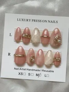 【現品】ネイルチップM ニュアンスネイル　ピンクネイル　大人ネイル