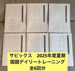 SAPIX 6年　夏期デイリートレーニング　国語　6回分(未使用書き込みなし)