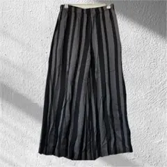 美品☆キヨコタカセ ガウチョパンツ ストライプパンツ フレアワイドパンツ ゴム