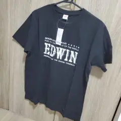 メンズTシャツ ブラックEDWINフェイテッド ロゴTシャツ 半袖 Mサイズ