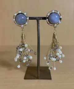 ピアス　ドロップビーズ　ビーズシャワー　フォーマル　結婚式　パーティ