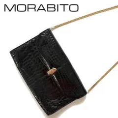 MORABITO モラビト ワニ革 クロコダイル バッグ シャイニング加工 黒