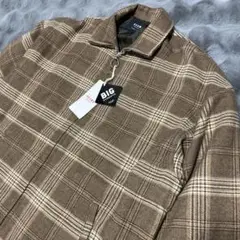 beams ブラウン系チェック BIG ジップアップジャケット