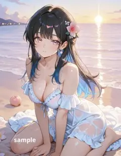 AIイラスト　美女 L版サイズ 1点物 A1