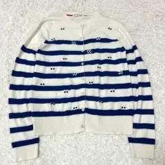 【MUVEIL WORK】ボーダーカーディガン目玉模様