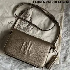 ✨LAURENRALPHLAUREN✨ ショルダーバッグ ゴールド レザー