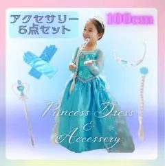 エルサプリンセスドレス＆付属品セット　100cm 衣装