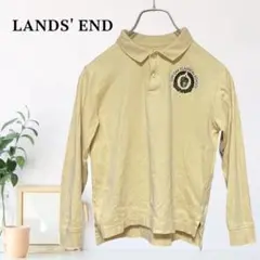 zB594【S】LANDS' END 台襟 コットン ポロシャツ エンブレム