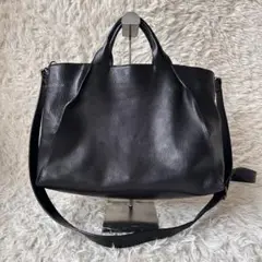 ANN DEMEULEMEESTER　ショルダーバッグ　レザー　黒　トートバッグ