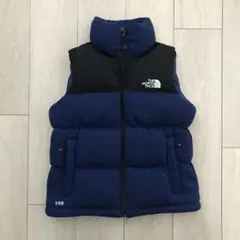 日本未発売ノースフェイス550フィルブルー青ニットダウンベストジャケット
