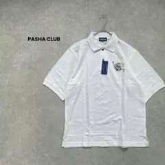 a1665＊PASHA CLUB ポロシャツ　白　大きいサイズ　タグ付き　ゴルフ