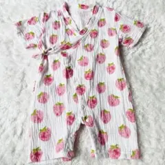 美品♡ベビー　甚平　いちご柄　90