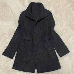 美品 ギャルリーヴィー ロングコート ツール ツイード 濃いグレー S