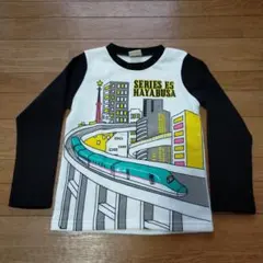 【新品】新幹線　トレーナー　裏起毛　長袖　　はやぶさ　黒　白　120