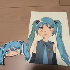 初音ミク ファンアート手描きイラスト 原画