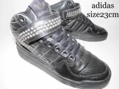 adidas アディダス 本革 レディース スニーカー ハイカット スタッド