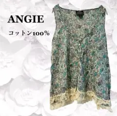 『アンジェ』ノースリーブ タンクトップ シャツ 【F】 グレー系 花柄 レース