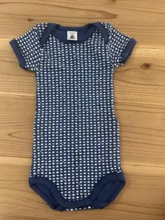 PETIT BATEAU ネイビー ハート柄ロンパース 12m