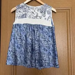 ノースリーブペイズリー柄トップス