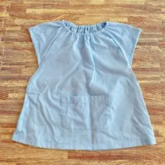 【未使用タグ無し】 スモックブラウス　ブルー　110
