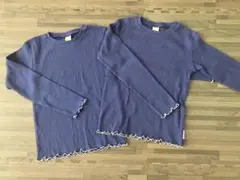 プティマイン 130 リブ　長袖Tシャツ　２枚セット　双子