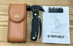 71 GRIPREX マルチツール 14種 キャンプギア 本革ポーチ付
