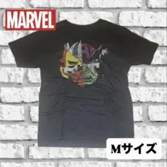 US古着　MARVEL フェイス　総キャラ集合　Mサイズ