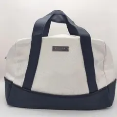 美品　BVLGARI PARFUMS ボストンバッグ　ホワイト×ネイビー