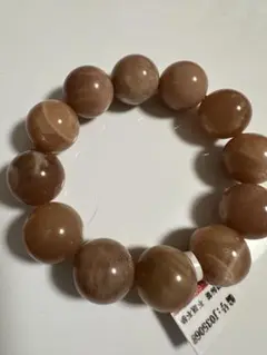 値下げ！サンムーンストーン 巨大玉！天然石 オレンジ丸玉ブレスレット 19mm弱
