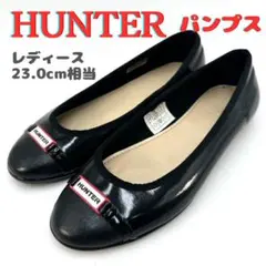 HUNTER ハンター ラバー パンプス フラットシューズ レインシューズ 黒