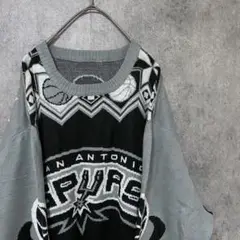 90s vintage 柄ニット セーター メンズ 古着 個性派 F4