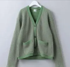 6 ROKU ロク WAFFLE V NECK CARDIGAN カーディガン