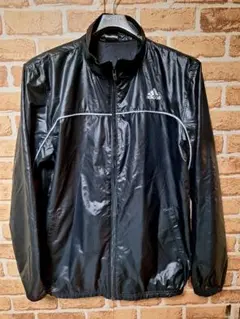 ほぼ未使用!アディダス adidas ブラック ウィンドブレーカー O(XL)